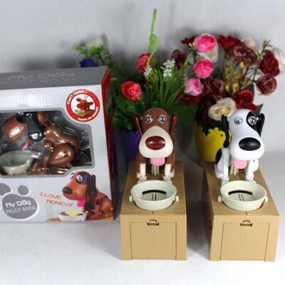 Choken Puppy Hungry Eating Dog Coin Piggy Bank Money Saving