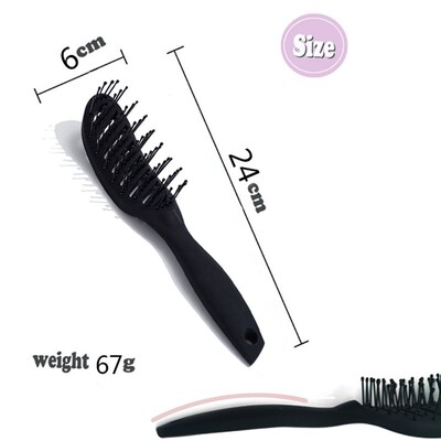 Barber Arc Massage Modeling Comb Wide Tooth Curved Curling H