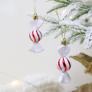 10cm red and 6pcs candy decorations white christma Christmas