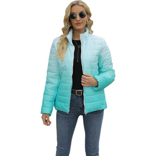Autumn and Winter New Womens Cotton Coat Printed Long