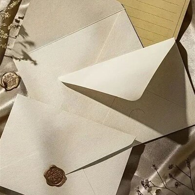 Luxury Linen Envelope and Letter Set with Wax Seals - Vintag