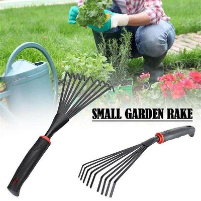 1pc Portable Small Garden Rake Leaf Rake Flower Bed Outdoor