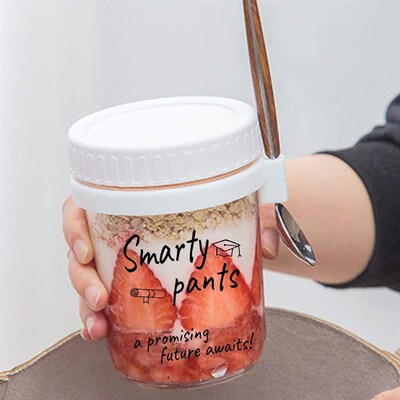 Overnight Oats Jars with Lid and Spoon Cereal Milk Fruit Sal