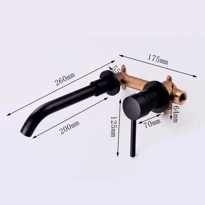 Modern Wall-Mount Mixer Tap Bathroom Sink Faucet Swivel Wall