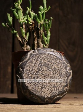 青石手工雕刻祥云小石头鼓底座壶承茶托中式茶席复古摆件文玩收藏