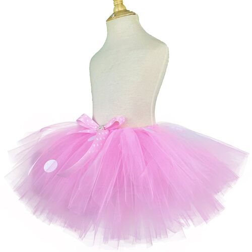 Girl Pink Cartoon Tutu Skirt Baby Ballet Tulle Pettikirt wit