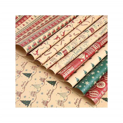 工厂好物10Pcs 70x50cm Christmas wrapping paper Decoration Gi