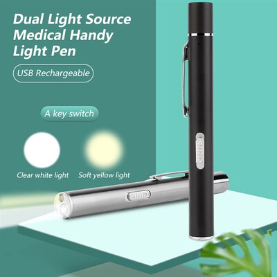 USB Rechargeable Medical Handy Pen Light Mini Nursing Flashl