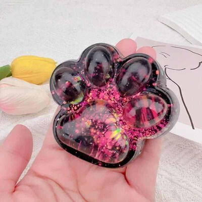 Cute Sequin Cat Claw Squishy Fidget Toy Slow Rebound Stress
