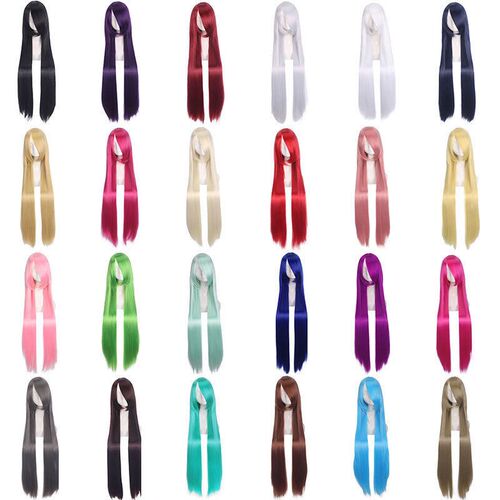 Wig Cosplay Long Bangs 1 Meter Long Straight 100cm Multi-col