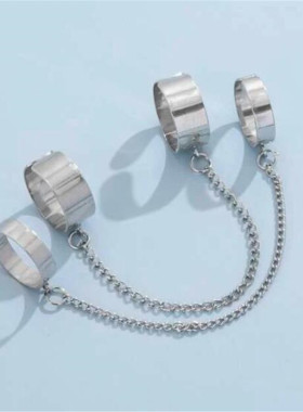 Punk Cool Hiphop Chain Rings Multi-layer Adjustable Open Fin