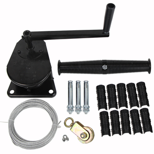 全钢卷帘机手动养殖场卷帘布手摇侧卷猪场升降配件大棚温室减速机