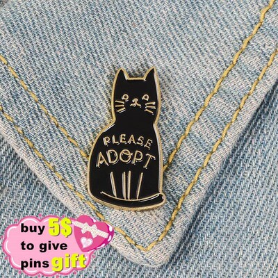 Ghost Black Cat Middle Finger Enamel Pin Custom Wholesale Se