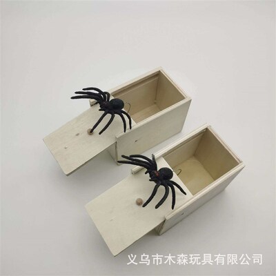 Spooky wooden box bugs scary spider box spooky toy spooky wo