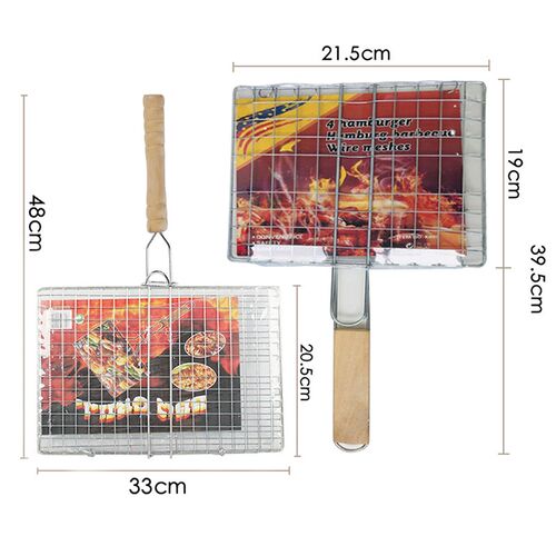 D2 BBQ Non-Stick Grilling Basket Grill Mesh Mat Meat Vegetab