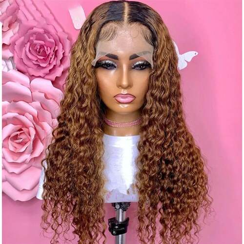Natural Ombre 1B Brown Soft 26 Long Kinky Curly 180Density S