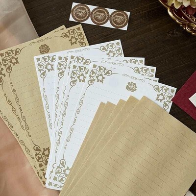 Hemp Envelope Letter Set Vintage Style Love Letter Chinese