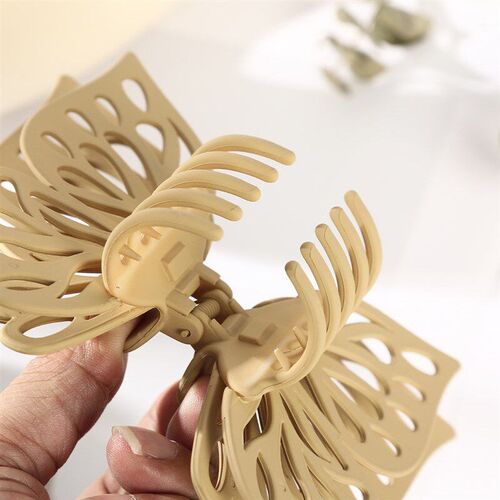 Doublelayer Hollow Butterfly Hair Clip Cute Large Matte Fini