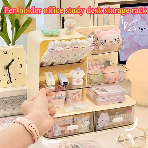 Desk Stationery Organizer Shelf Pen Holder Office Study Desk