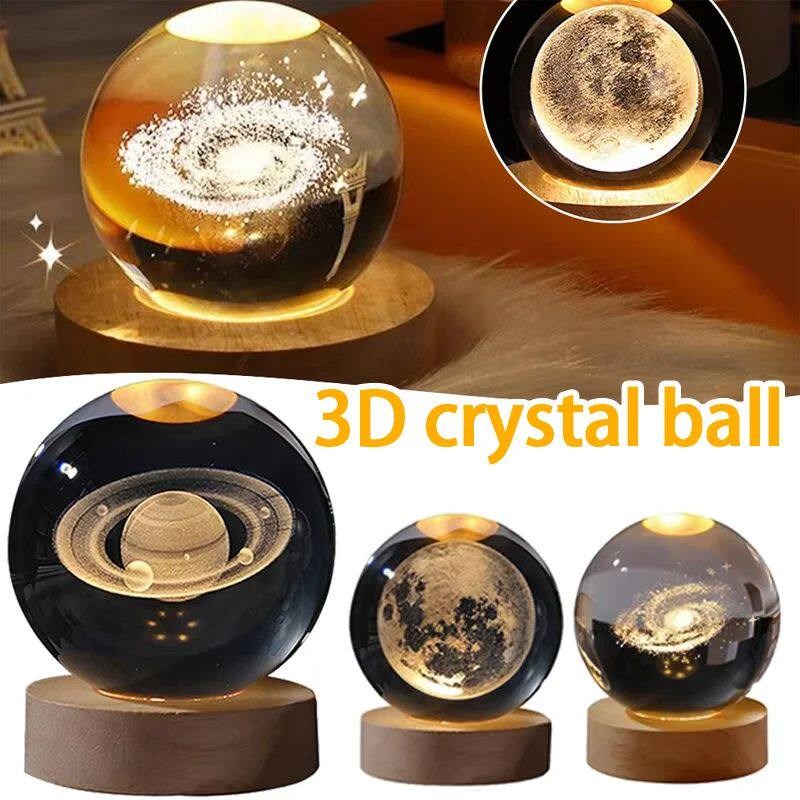 The galaxy crystal ball lamp is paired with 3D galaxy and pl - 实物图