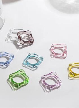 ndy Geometric Circle Stacked Finger Rings for Women Minimali