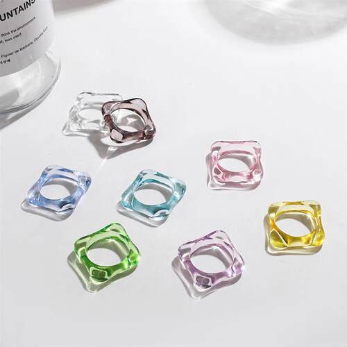 ndy Geometric Circle Stacked Finger Rings for Women Minimali