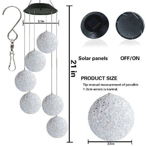 Solar Ball Light LED Colour Changing Garden Yard Hanging
