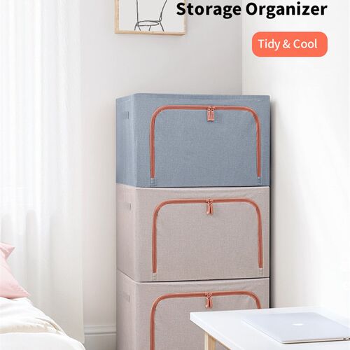 JOYBOS Fabric Storage Box Organizer Foldable Bag Laundry Bla