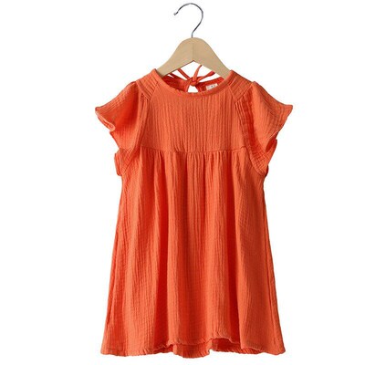 European Girls Dress 2025 Cotton Red Cute Summer Advanced Pr