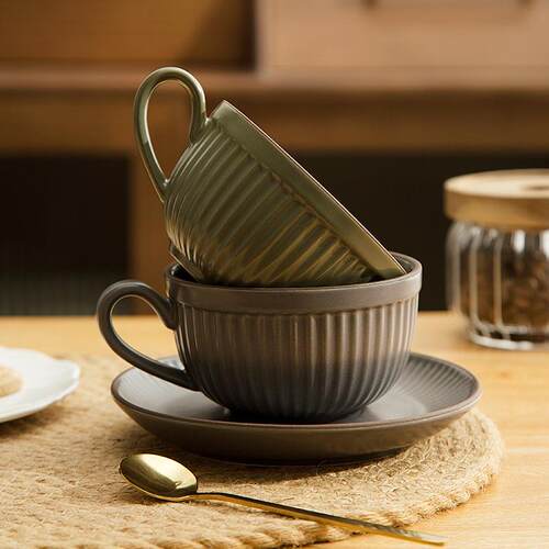 280ML Coffee Cup Ear Hanging Ceramic Latte Pulling Cup