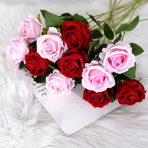 51cm Artificial Flower Flannel Rose Fake Flower Wedding Home
