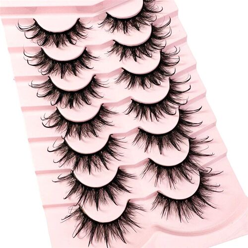 Manga Wet Look Lashes 7Pairs 3D Clear Band Lashes Natural Lo