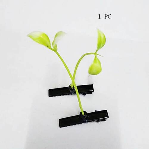 1PC Funny Show Bean Sprout Bobby Hairpin Flower Plant Hair C