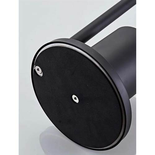 Floor-to-ceiling toilet brush holder with toilet paper holde