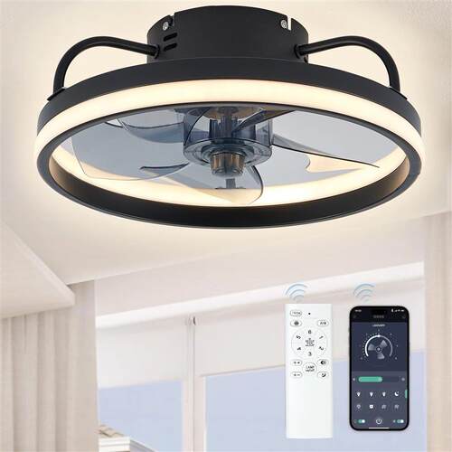 LED Ceiling Light Fan With Remot Control Lamp For Living Roo