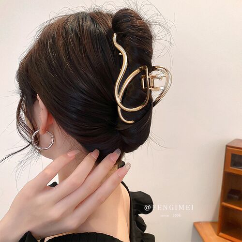 Korean Metal Geometric Hair Claw Barrettes Elegant Hair Clip