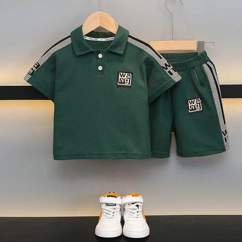 Boys Summer Polo Shirt Set 2025 New Baby Short-sleeved Two-p