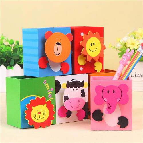 K7044 Cute Pen Holder Korean Creative Multi-functional Woode