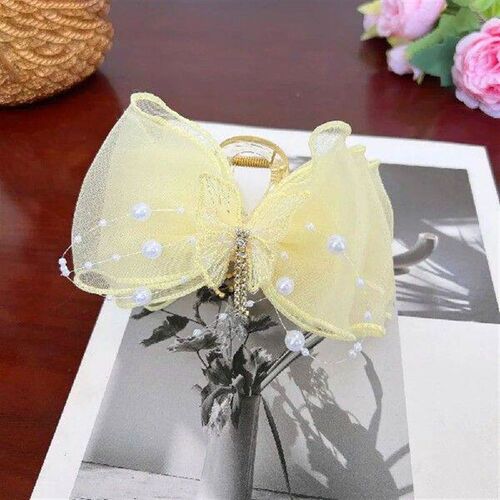 New Cloth Hair Clip Large Pearl Tassel Hair Claw