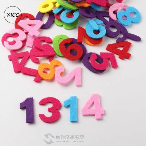 XICC 50pcs Digital Letters Wool Felt Pads Fabric Crafts Name
