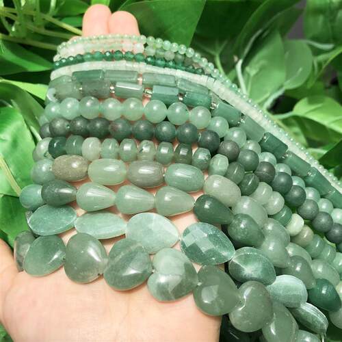 Natural Stone Green Aventurine Round Loose Beads Faceted Dro