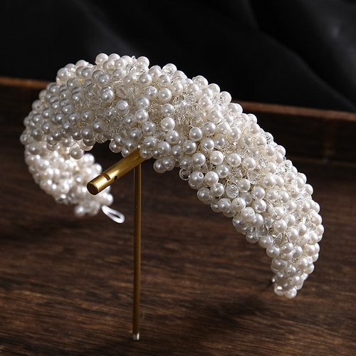 Crystal Pearl Hair Band And Women Catwalk Exaggerated  party