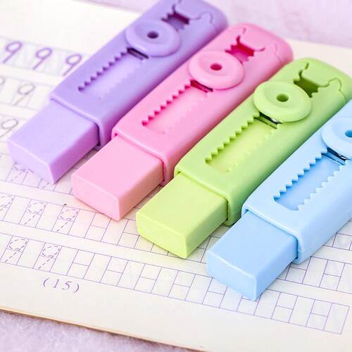 rubber pen student pencil eraser sliding推拉橡皮擦