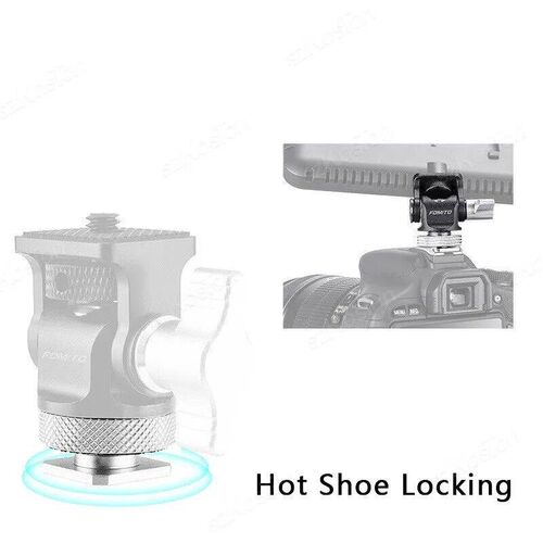 Monitor Mount Holder Tripod Head with Cold Shoe Mount Adapte