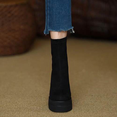 Shoes for Women 2023 Fashion Winter Women Boots Mid-Calf Sol