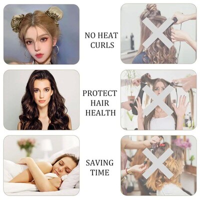New Heatless Curling Rod Silk Curls No Heat Hair Curler Soft