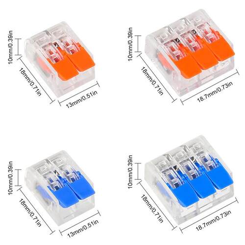 50pcs Quick Wire Connectors Plug-in Universal Compact Home W