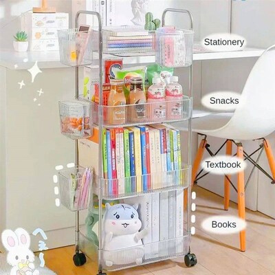 Transparent Storage Rack Trolley Transparent Acrylic Rolling