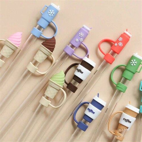 1Pc Creative Reusable Silicone Straw Plug Splash Proof