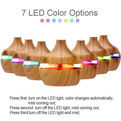 300ML USB design Electric desk Aroma Diffuser Mist Wood Grai